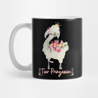 Alpaka Tier Prinzessin Blumen Süß.png Mug